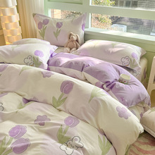 ins喷气小清新单件纯棉被套学生宿舍简约单品全棉单人被罩三件套