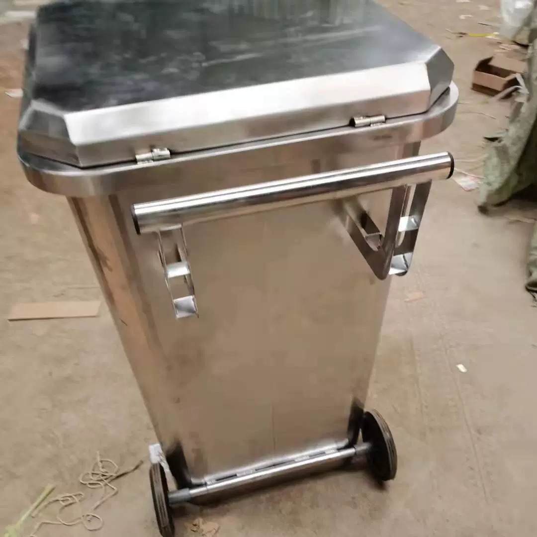 厂家批发不锈钢环卫垃圾桶医院用商用不锈钢垃圾桶移动垃圾桶