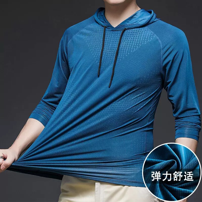 Men's T-Shirt Fitness Wear Hooded Long-Sleeved Sports Quick-Drying Running Basketball Elastic Training Yoga Mesh Quick-Drying T-Shirt Men's T-Shirt Fitness Wear Hooded Long-Sleeved Sports Quick-Drying Running Basketball Elastic Training Yoga Mesh Quick-Drying T-Shirt