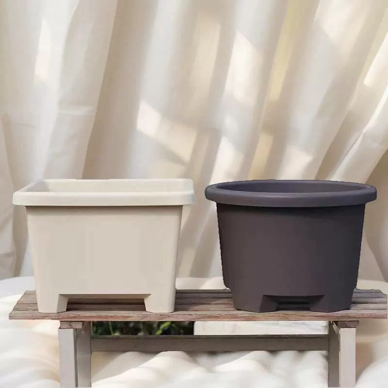 Цветочный горшок из смолы на высоких ножках, дышащий горшок для контроля корней, устойчивый к гниению, квадратный утолщенный короткий и толстый горшок для посадки луковиц амариллиса