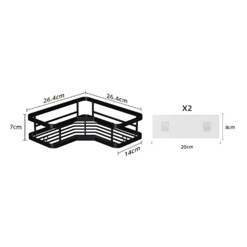 Strict selection of bathroom shelves, hand -toilet, bathroom wall, free punch shower room wall -mounted storage shower gel triangle