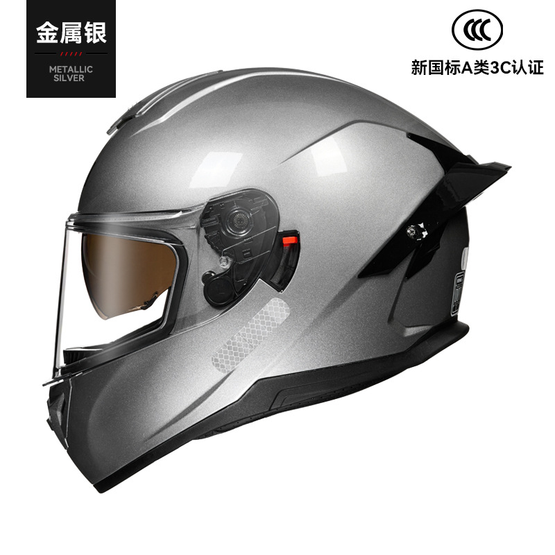 Casco de motocicleta de marca RNG, casco de locomotora de doble lente, casco de motocicleta de cola grande, casco de locomotora eléctrica