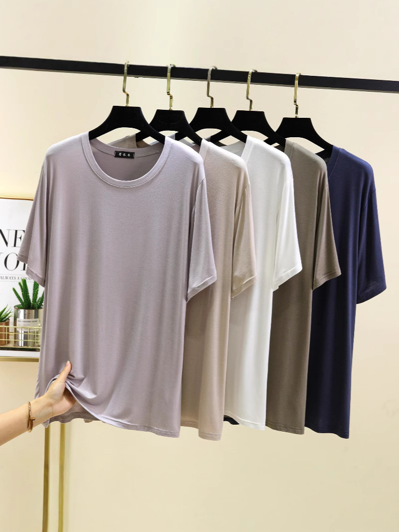 モーダルラウンドネック半袖tシャツ夏ショートカジュアルカジュアルシンプルメンズ半袖tシャツルーズラウンドネック新商品