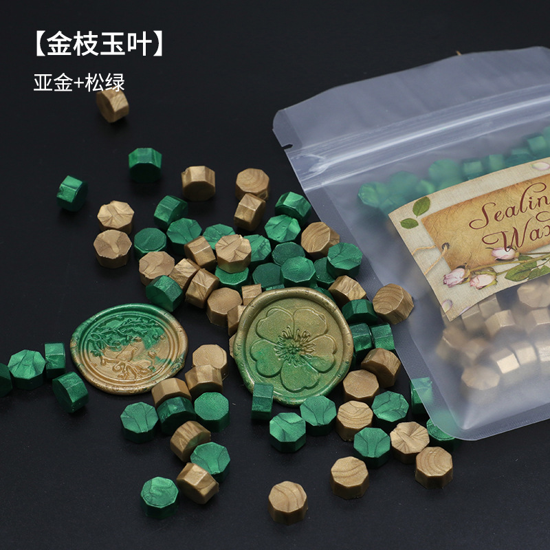 Ocho-lado fuego pintura cera grano mezclado color 35g bolsa de embalaje fuego pintura cera sello al por mayor sobre DIY mano cuenta de sellado Uso de cera