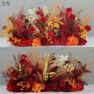 Stage decoration wedding decoration road Chinese style new finished flower Flower Dance lead flower stage layout row wedding floor row