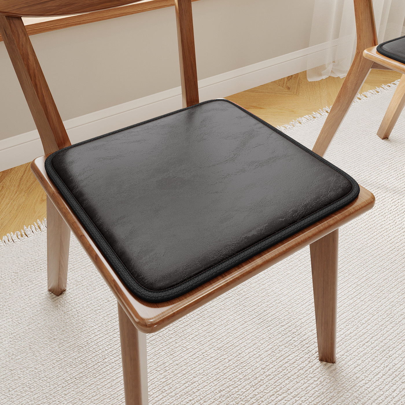 Cojín de asiento de silla de comedor cojín de asiento de taburete cuadrado cojín de asiento de artefacto sedentario cojín respirado cojín de cuero grueso cojín antideslizante
