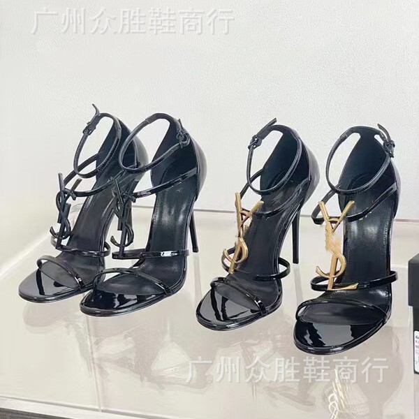 High-heel Women's Poplar Shoes with Sandals Stiletto Heel Metal Buckle High Heel Open Toe Stiletto Sandals Women High-heel Women's Poplar Shoes with Sandals Stiletto Heel Metal Buckle High Heel Open Toe Stiletto Sandals Women