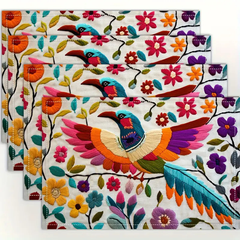 Transfronterizos lino almohadilla de mesa Aliexpress TEMU Amazon almohadilla de mesa cuadrada búfalo rojo almohadilla de Navidad Día de la Independencia