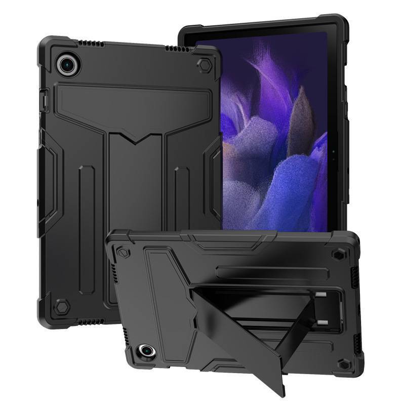 Applicable to Samsung Tab A8 10.5-inch 2021 contrast color silicone folding PC bracket tablet cover drop-resistant protective shell