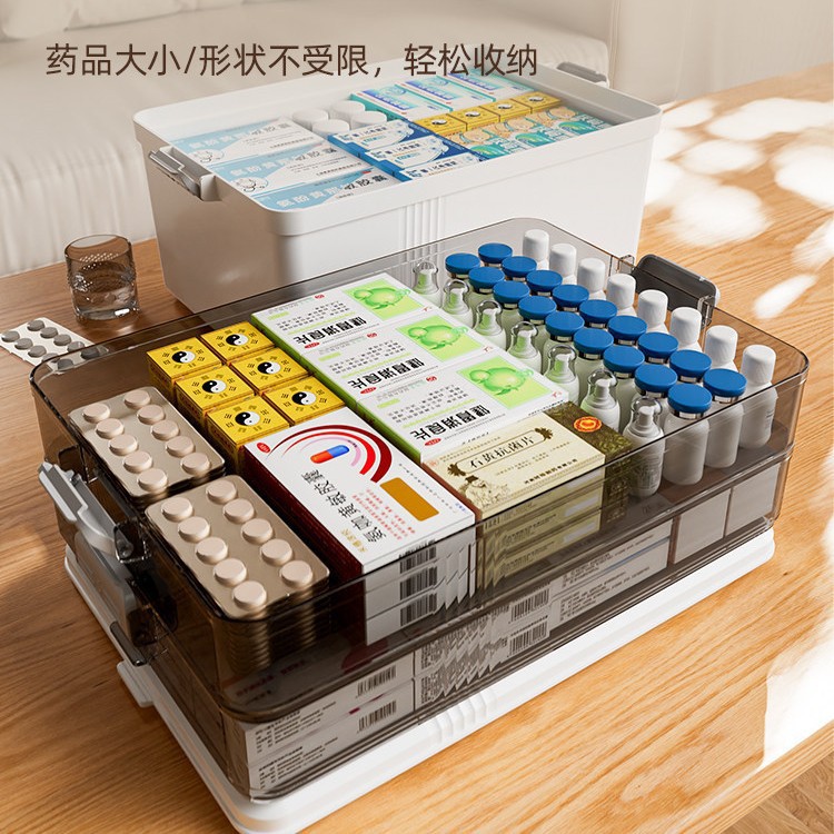 Caja de Almacenamiento de Medicamentos de Plástico Portátil para el Hogar