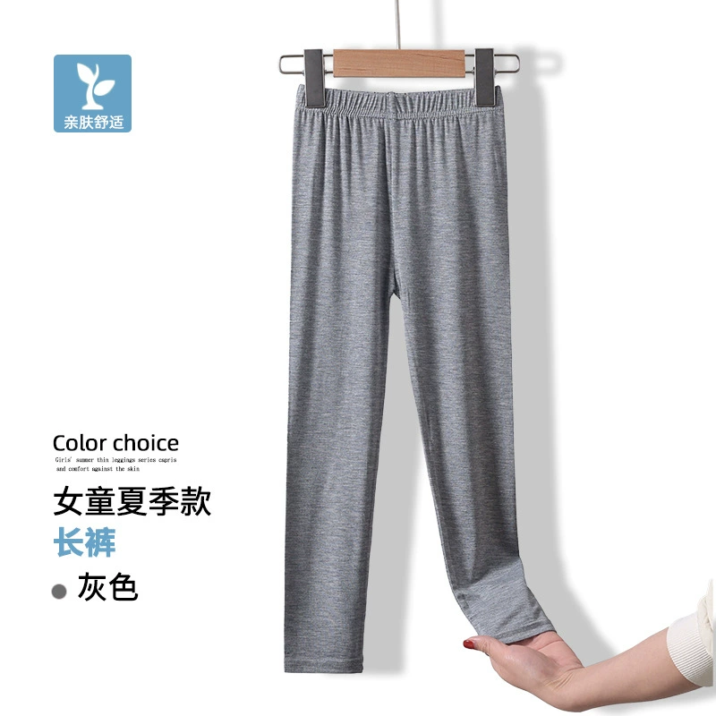 Summer leggings, black children's white colored trousers, for teenagers
