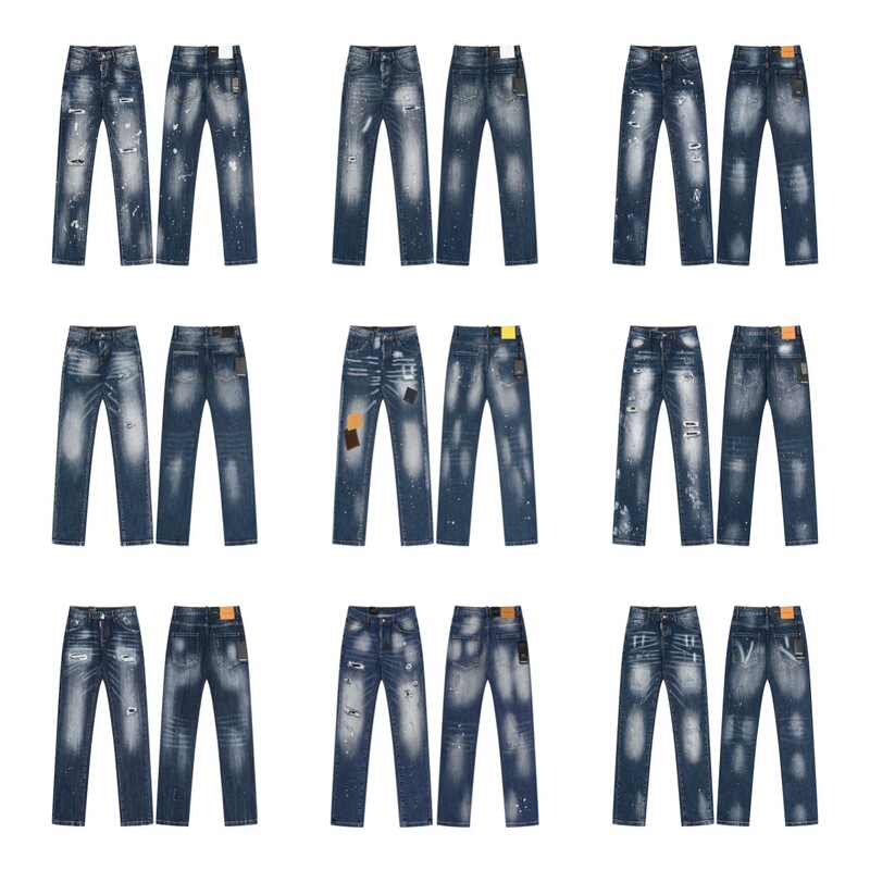 26Ss American Fashion Dsquared2 Washed Vintage Distressed Embroidered Letter Heavy-Duty Skinny Jeans Men's Pants 26Ss American Fashion Dsquared2 Washed Vintage Distressed Embroidered Letter Heavy-Duty Skinny Jeans Men's Pants