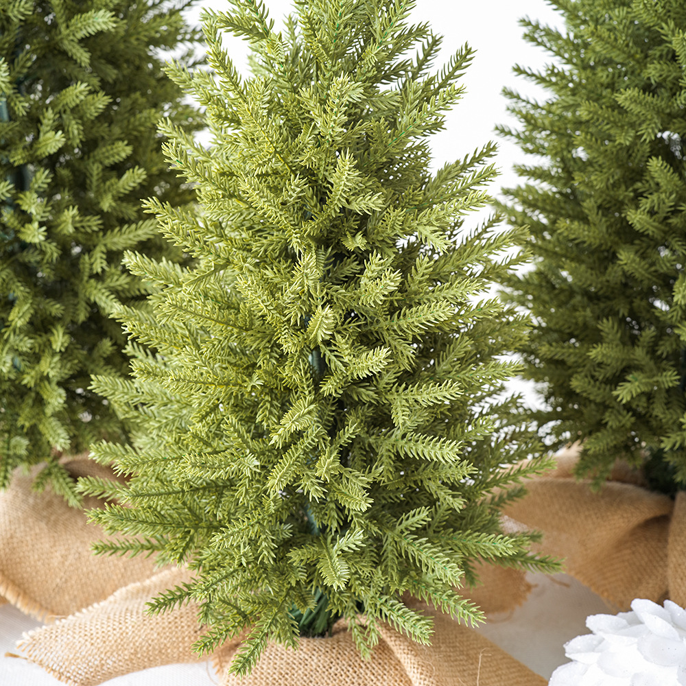 Decoración coreana del árbol de Navidad de escritorio PE flocado árbol de Navidad verde árbol de Navidad ventanas de decoración de la fiesta