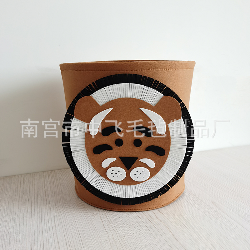 Al por mayor transfronterizo fieltro almacenar una variedad de estilos para soportar cestas de fieltro personalizadas lindas barriles de almacenamiento de animales