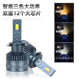 源头工厂新款大功率三色 质量稳定无损安装LED汽车大灯H4 H7 H11