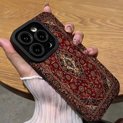 ペルシャ絨毯紋適用リンゴ16promax殻iphone15女14pro小羊皮新13高級
