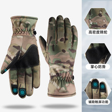 户外黑色骑行手套冬季用品加厚保暖防风防水滑雪防滑触屏战术手套