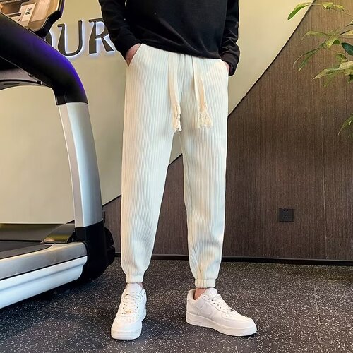 Spring and Autumn Simple Leisure Men's Loose Trendy Matchable Heavyweight Ankle Sweatpants Summer Exercise Ankle Pants