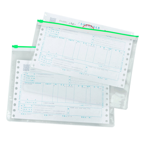 Huajie Factory Wholesale A4 Transparent Waterproof File Bag PVC Edge Bag Invoice Material Storage Bag Zipper Bag
