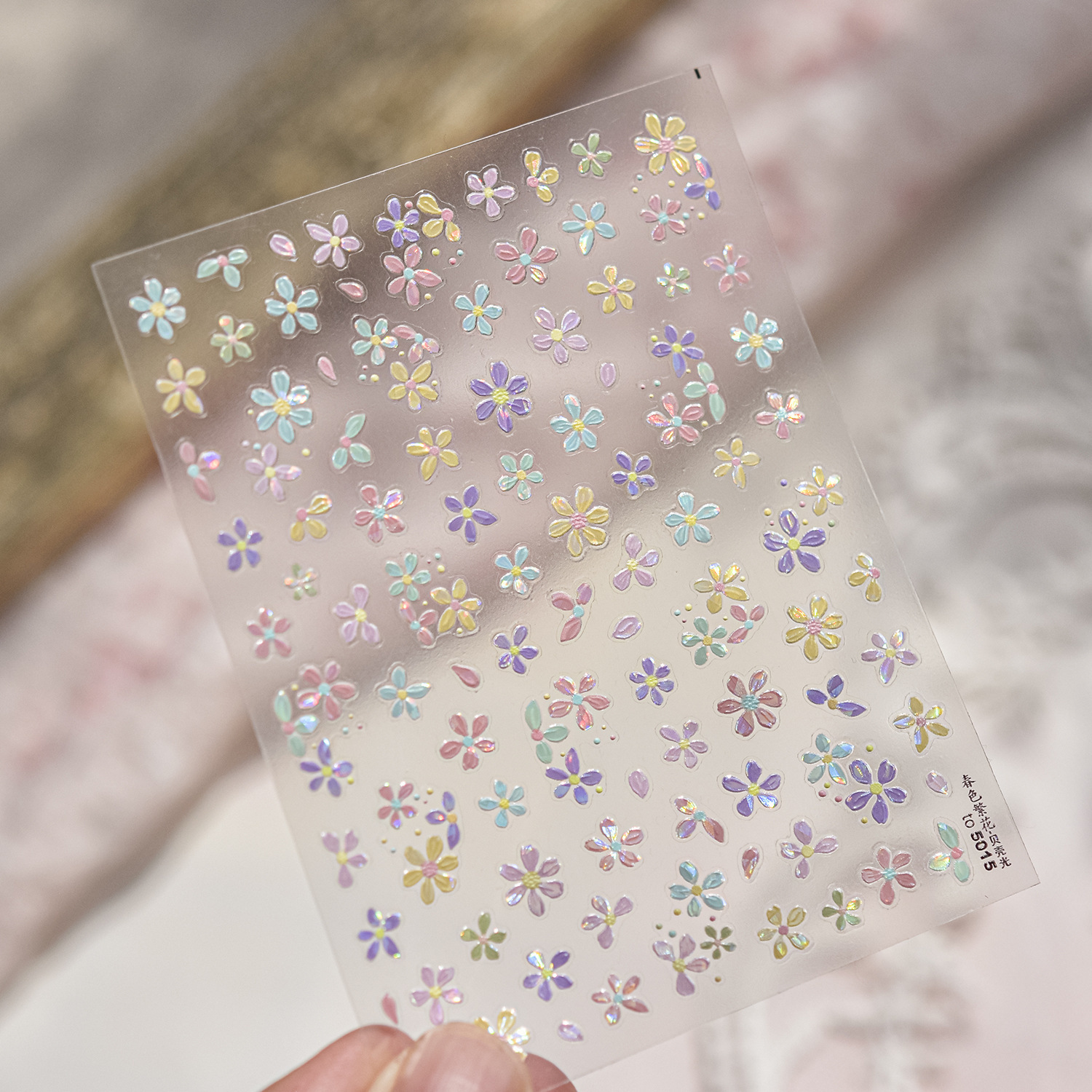 Pegatinas de uñas nuevas flores de primavera jelly flores secas joyas de uñas pegatinas adhesivas pegatinas de uñas de todo fósforo flores de cuatro pétalos