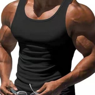Cross-Border Foreign Trade Summer Sports Quick-Drying Pattern Fitness Sports Slim Vest Men's Racer Vest