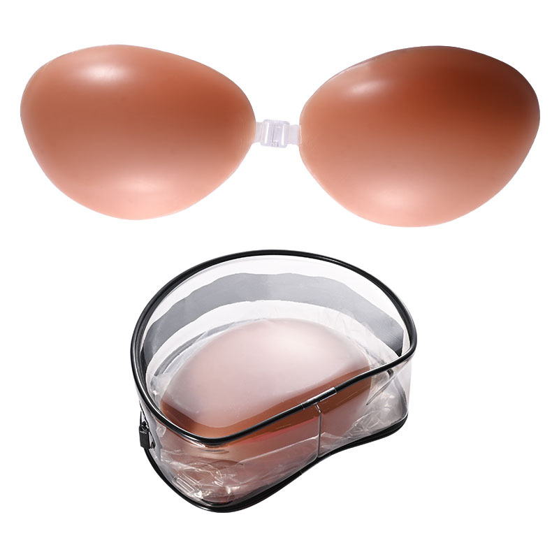 [커피색상] 순수실리콘 가슴패치 2배두께 + 지퍼박스