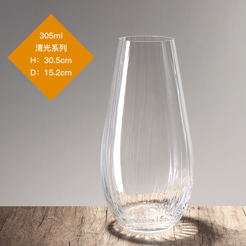 Lex sin plomo cristal vasos grandes estilo europeo simple viento transparente alta permeabilidad sala de estar hidropónica decoración de flores secas