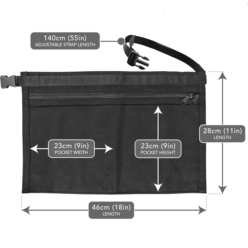 Delantal corto transfronterizo de Amazon, suministro directo en stock, delantal de media longitud de bolsillo grande de cintura única extranjera transfronteriza al por mayor