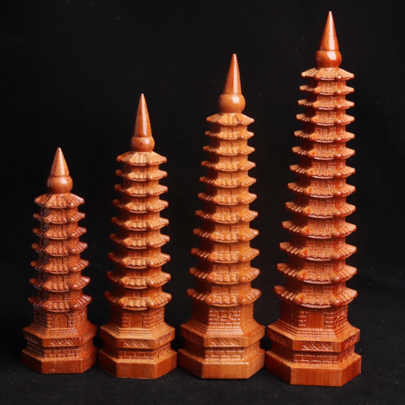 肥城桃木7層9層11層13層文昌塔木彫工芸品オフィス試験飾り木製