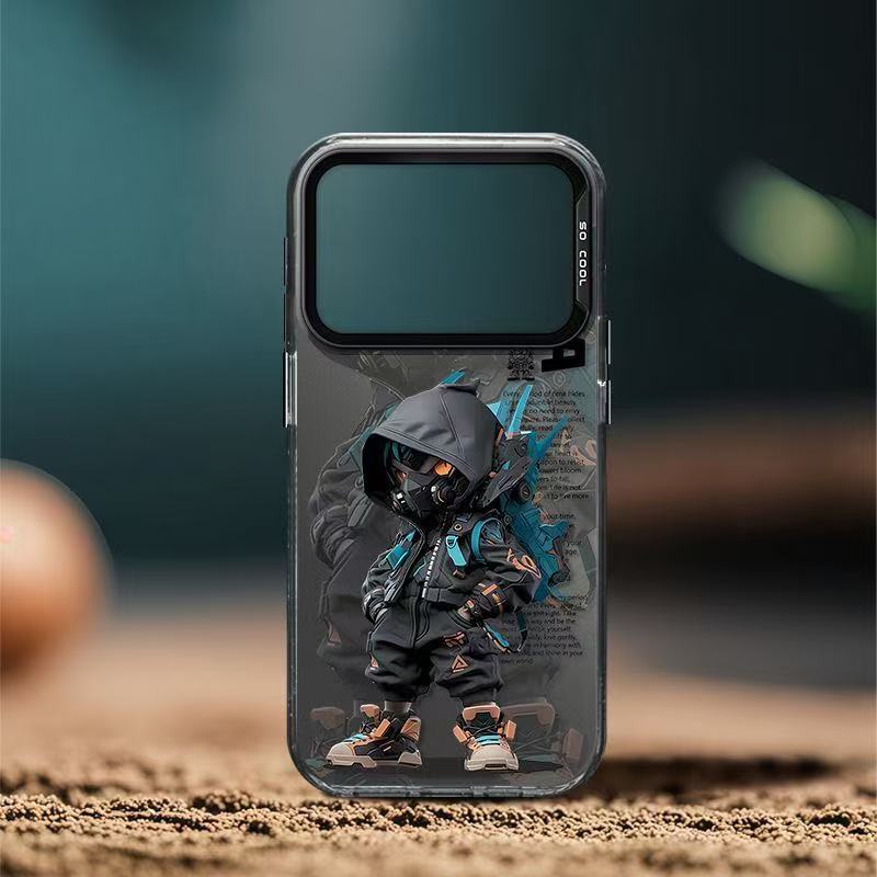 Mecha Boy Mobile Phone Case Suitable for Apple 17Promax New Iphone16Plus Color Silver 14 Frosted 15 Hard
