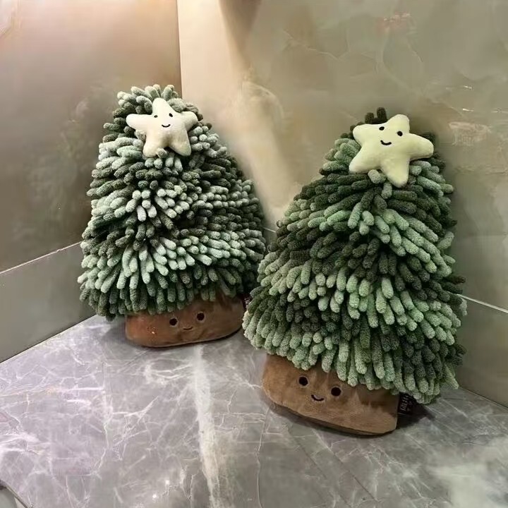 Christmas Tree Hand Towel Cute Creative Super Absorbent Thickeneded Deodorant Kitchen Bathroom Bathroom Hanging Towel