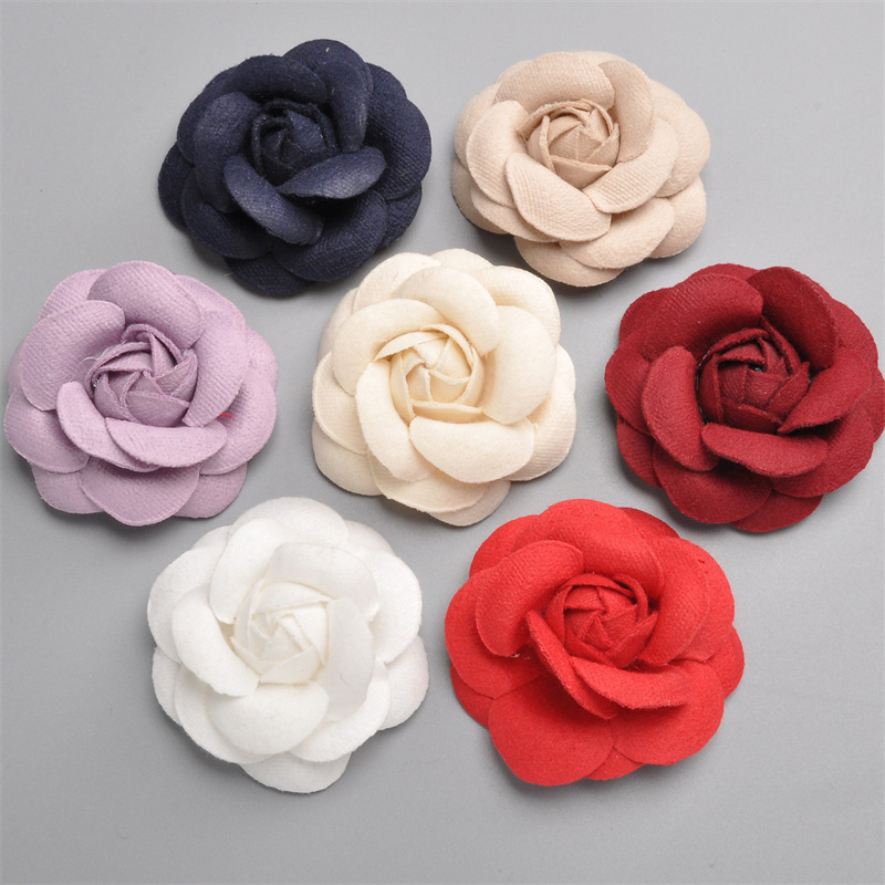 Hot Selling 5.5cm Shaped Camellia Jewelry DIY Accessories Clothing Shoes and Hats Accessories Hair Accessories Headdress Semi-Finished Flowers