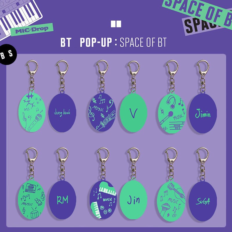 Bts Shanghai Flash Double-Sided Keychain Acrylic Pendant Jk V Name Tag Accessories Merchandise