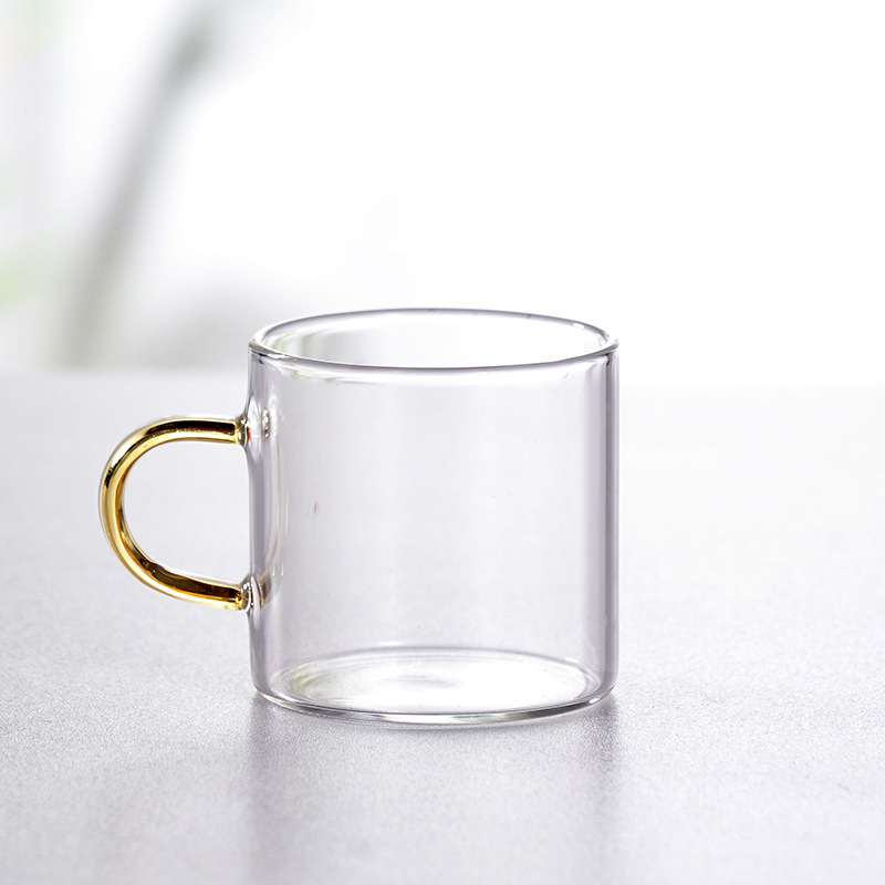 Fábrica de espesar alto borosilicato resistente al calor vidrio para el hogar taza de té de seis colores taza de té