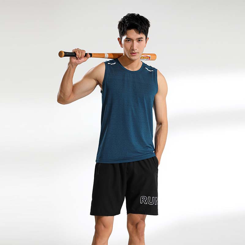 Verano de los hombres de deportes casual entrenamiento chaleco sin mangas de color sólido de secado rápido transpirable fitness top en stock impreso UA