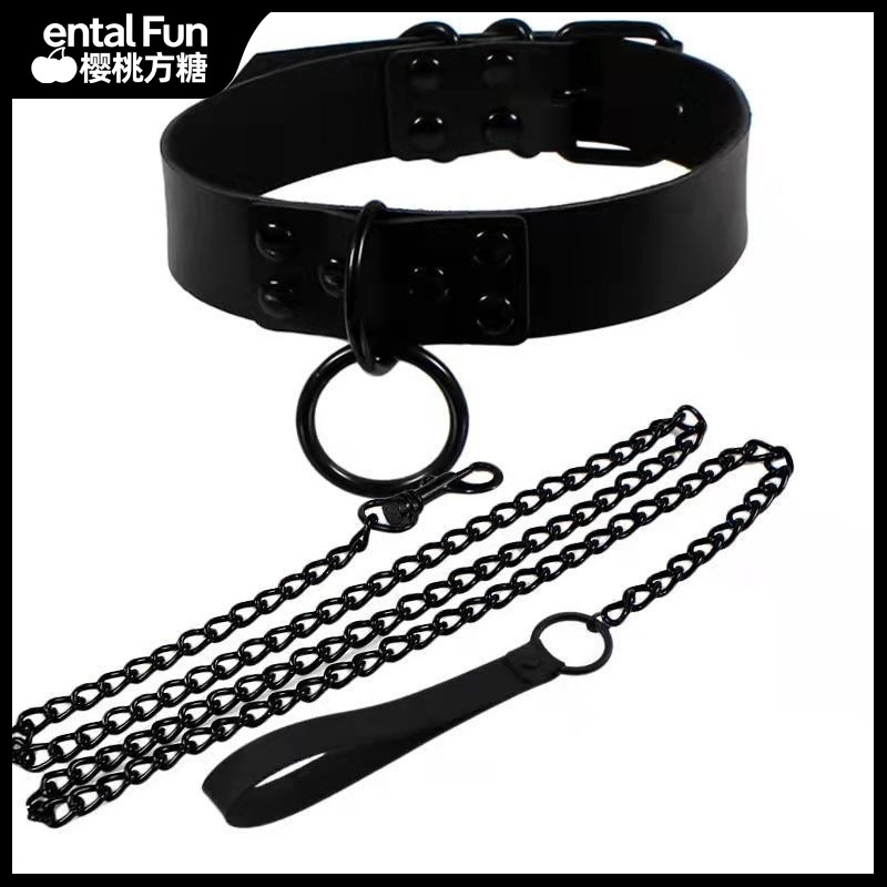 Cereza cubo azúcar oscuro collar gótico SM cuerda de tracción coquetear estricto collar de collar