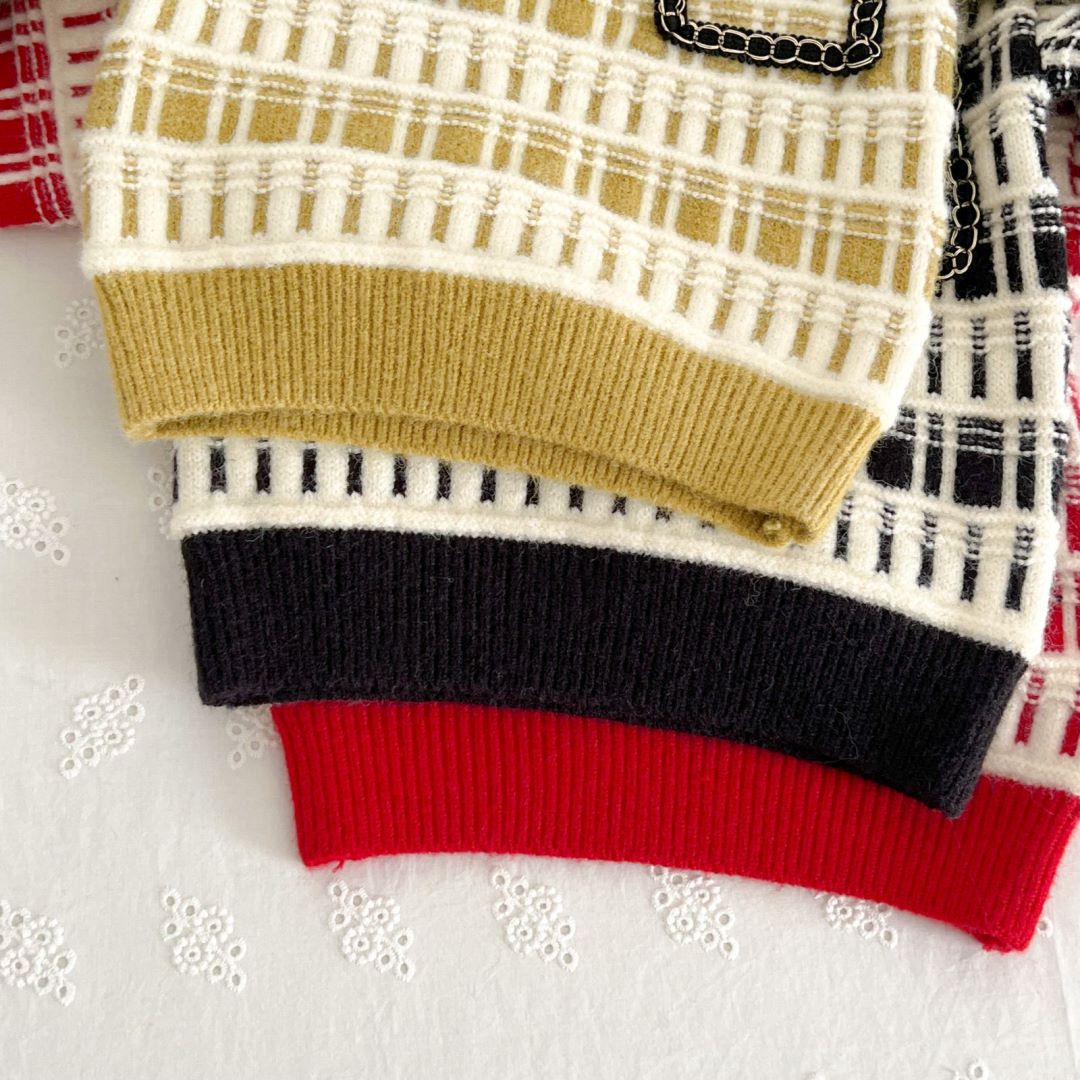 Set lavorato a maglia in due pezzi 2023 Autunno/Inverno New Little Fragrant Wind maglione pullover da ragazza spesso_voghion.com