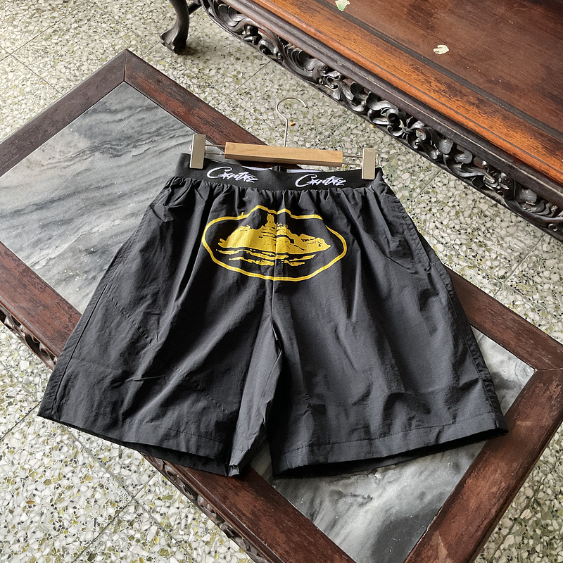 Alcatraz graphic cotton Bermuda shorts 8916 Black Yellow