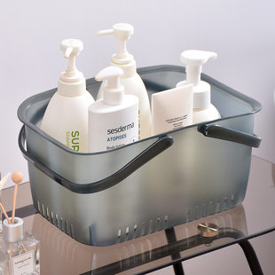Handheld men's storage system for bathroom, plastic storage basket