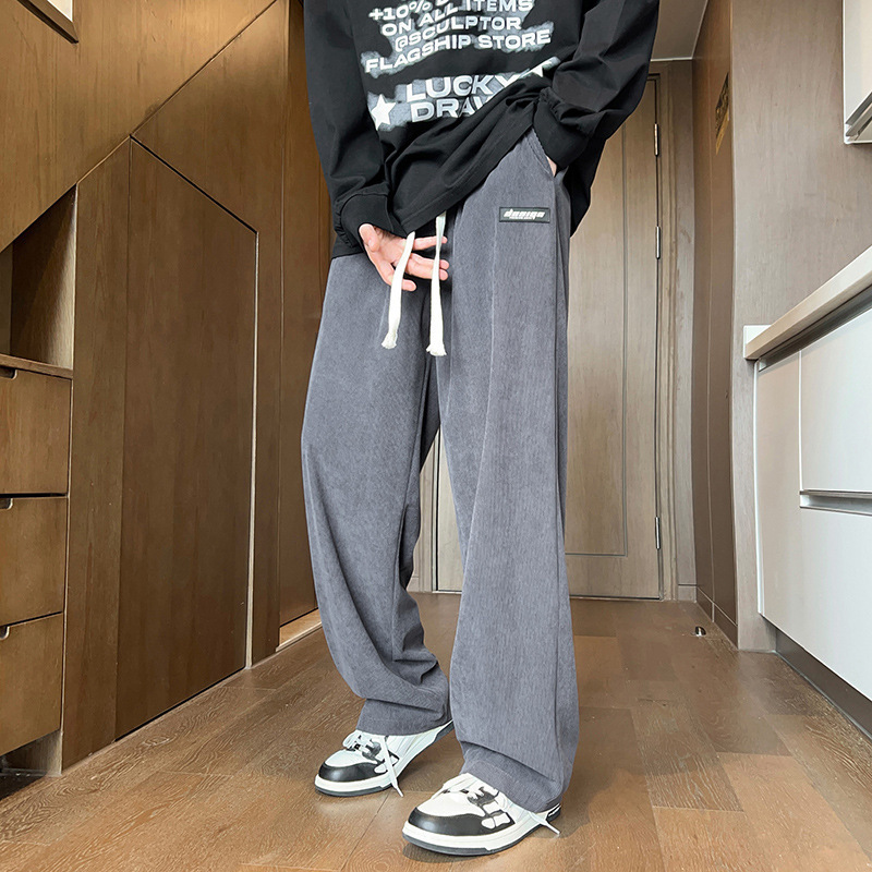 Pantalones Anchos de Pana para Hombre de Poliéster Resistente a las Arrugas para Deporte y Ocio