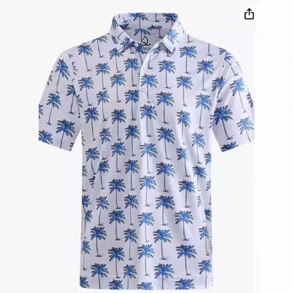 Summer 3D printing European and American polo shirt men's short sleeve cross-border foreign trade polo shirt men's clothing