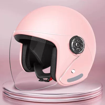 Motosiklet kaskı (dəbilqə): Internal Push-Up Design, Unisex, All-Season - a01-pink-hd-long-lens