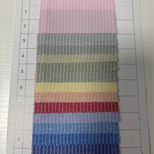 现货高棉牛津纺条子面料 32支色织涤棉条纹衬衫连衣裙发饰布料