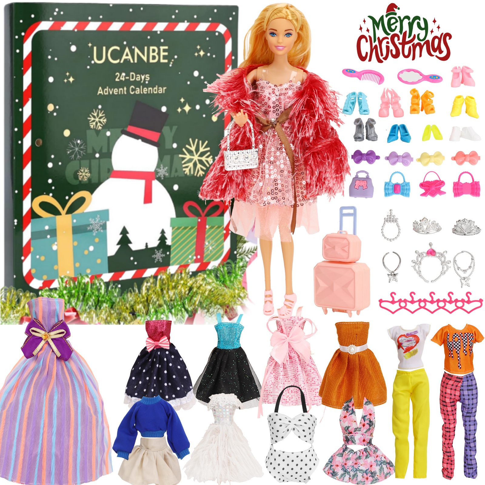 Caja ciega de Navidad transfronteriza descompresión de regalo de Fiesta infantil DIY mano lágrima Calendario de Cuenta regresiva caja ciega juguetes de Navidad