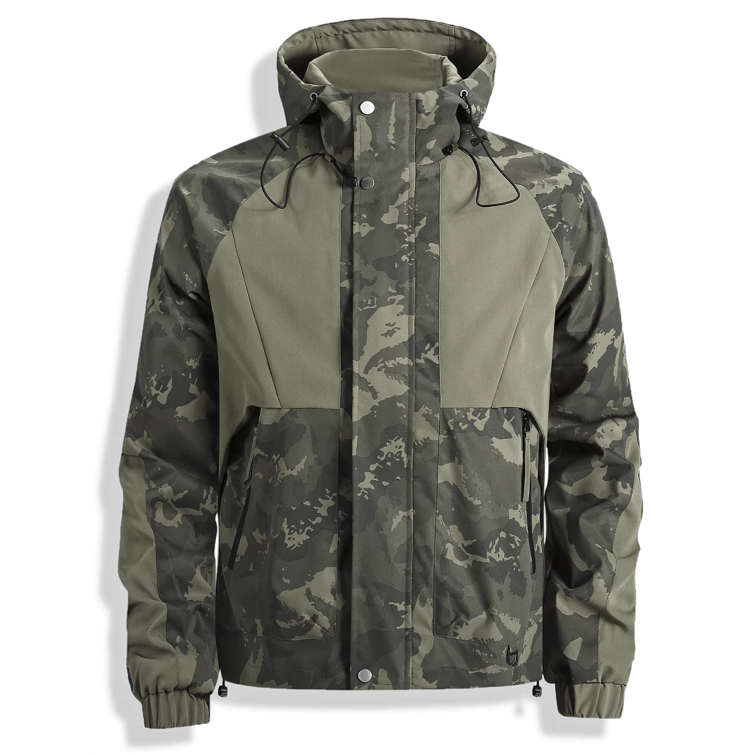 Cross-Border Jacket Men's 2025 Spring & Fall Korean Style Hooded Camouflage Youth Casual Versatile Outdoor Sports Men's Jacket