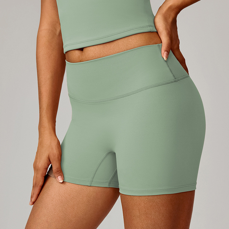 Explosiones transfronterizas europeas y americanas, pantalones cortos de yoga apretados, cintura alta, caderas, pantalones de gimnasio para correr 8519