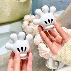 歯ブラシホルダープラスチックミッキーパームバスルーム収納ラックタオル吸盤跡のないパンチフリーフック家庭用ケーブルワインダー