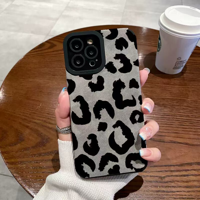 Suitable for Iphone15Promax Apple 15 Mobile Phone Case 11Xr Max Suede Leopard Print Creative Protective Cover Suitable for Iphone15Promax Apple 15 Mobile Phone Case 11Xr Max Suede Leopard Print Creative Protective Cover