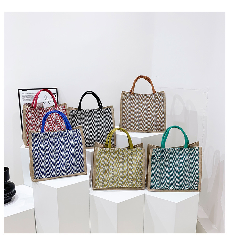 Square Shape Medium Size Women's Medium All Seasons Linen Vintage Style Ethnic Style Streetwear Handbag Tote Bag