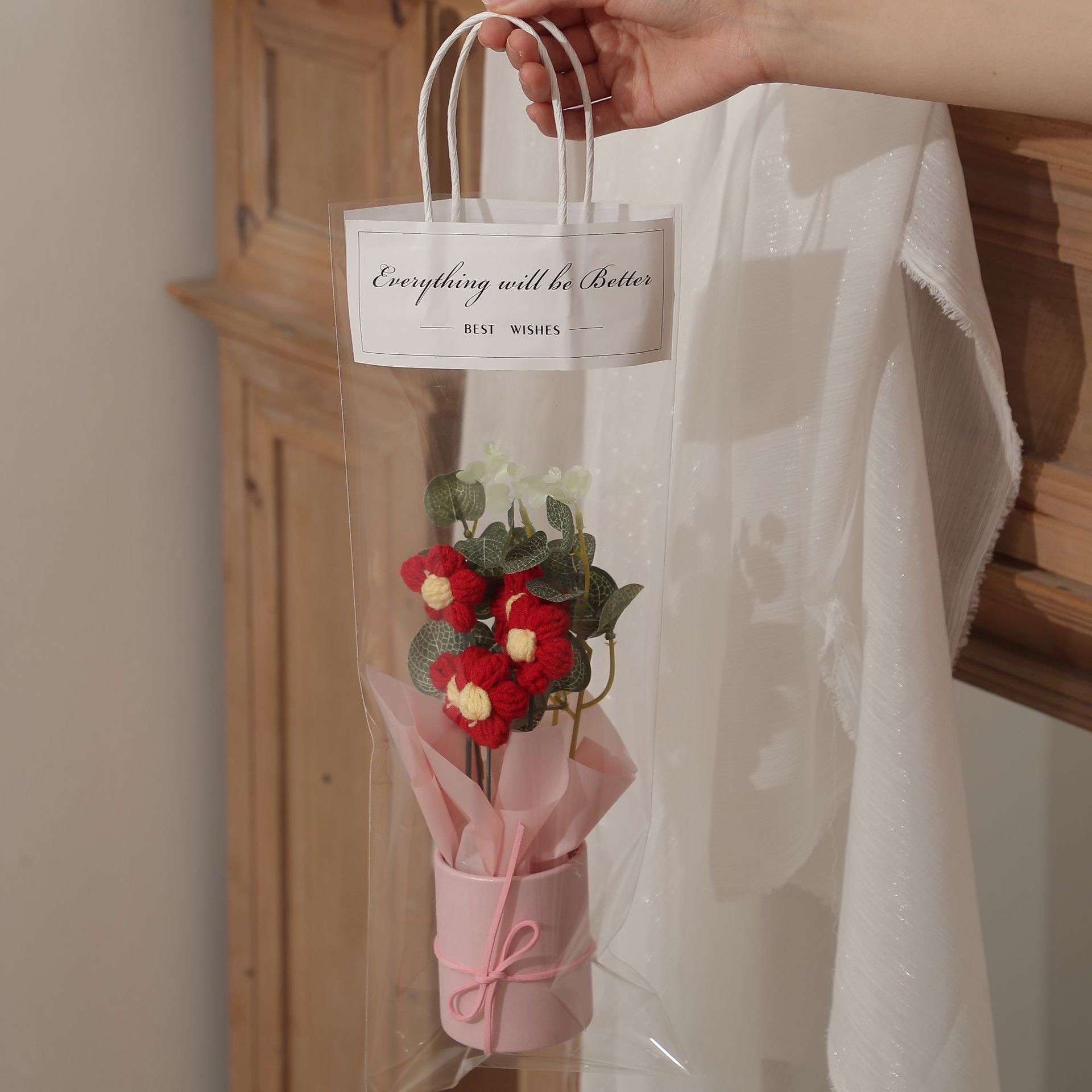 3.8 Regalo del Día de la Mujer Día de la Diosa Regalo de la Temporada de Graduación Día del Niño Venta al por mayor Bolso de mano con ramo de cumpleaños para novias